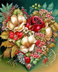 Aesthetic Floral Heart Diamond Painting