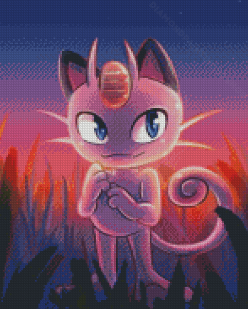 Aesthetic Meowth Diamond Paintings