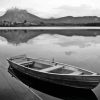 Black And White Rustic Boat On Lake Diamond Painting