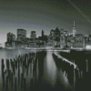 Black And White Manhattan Skyline Cityscape Diamond Paintings