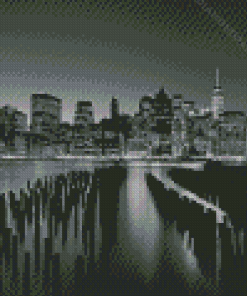 Black And White Manhattan Skyline Cityscape Diamond Paintings