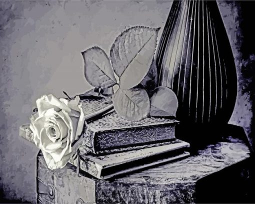 Black And White Rose Flower Diamond Painting