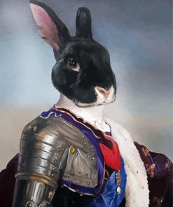 Black Rabbit Knight Diamond Painting