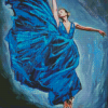 Blue Ballerina Dancing Diamond Paintings