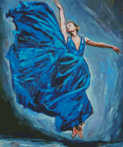 Blue Ballerina Dancing Diamond Paintings