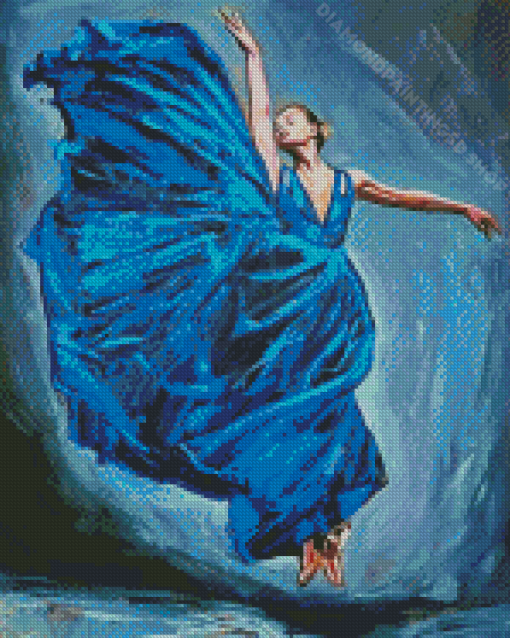 Blue Ballerina Dancing Diamond Paintings