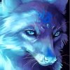 Blue Neon Fox Diamond Painting