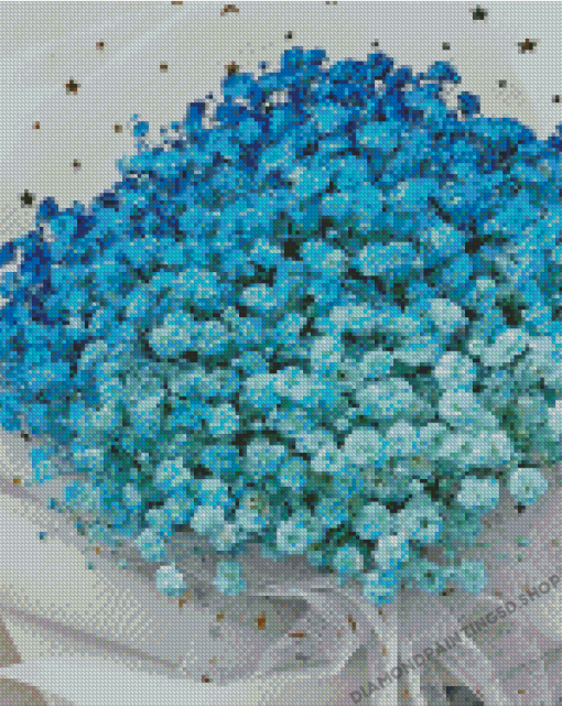 Blue Baby Breath Bouquet Diamond Paintings