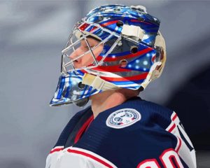 Blue Jackets Goalie Elvis Merzļikins Diamond Painting