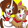 Cartoon Dog And Cat Diamond Painting