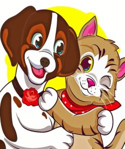 Cartoon Dog And Cat Diamond Painting