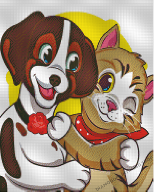 Cartoon Dog And Cat Diamond Paintings