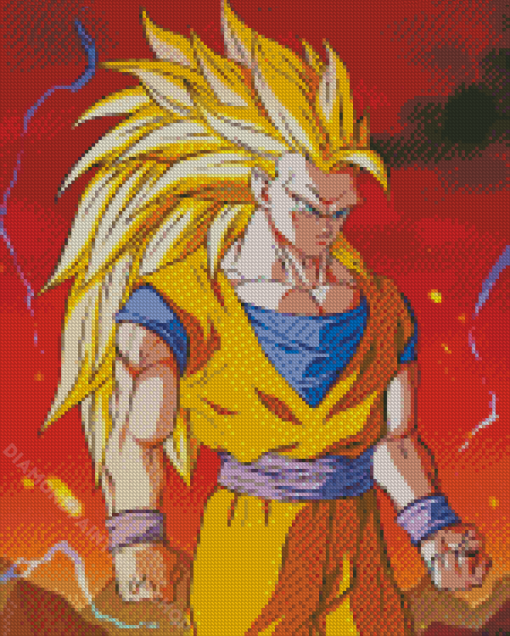 Dragon Ball Z Goku Super Saiyan 3 Diamond Paintings