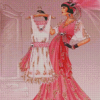 Flapper Lady In Pink Dress Diamond Paintings