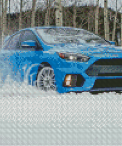 Ford Focus RS In The Snow Diamond Paintings