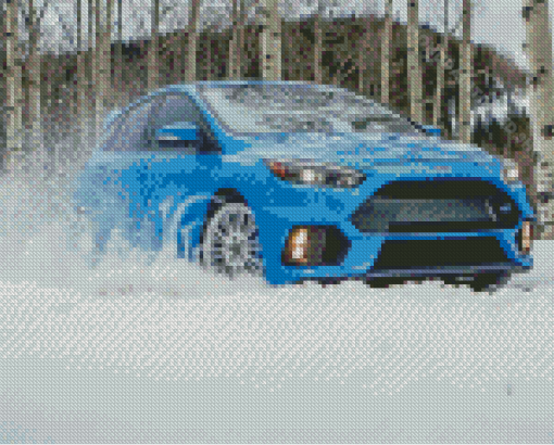 Ford Focus RS In The Snow Diamond Paintings