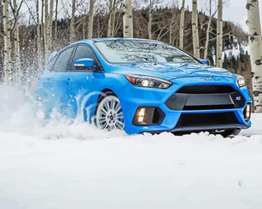 Ford Focus RS In The Snow Diamond Painting