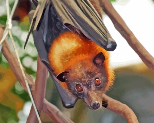 Giant Golden Crowned Flying Fox Head Diamond Painting