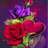 Heart And Flowers Diamond Painting