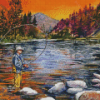 Man Mountain Fishing Art Diamond Paintings