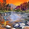 Man Mountain Fishing Art Diamond Painting