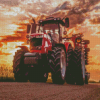 Massey Ferguson Tractor At Sunset Diamond Paintings