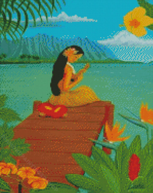 Musician Hawaiian Lady Diamond Paintings