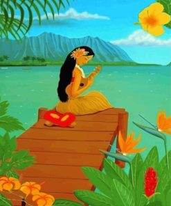 Musician Hawaiian Lady Diamond Painting