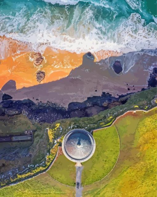 Mussenden Temple Overhead View Diamond Painting