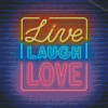 Neon Live Laugh Love Art Diamond Paintings