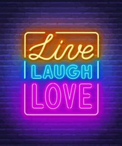 Neon Live Laugh Love Art Diamond Painting