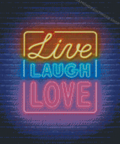 Neon Live Laugh Love Art Diamond Paintings