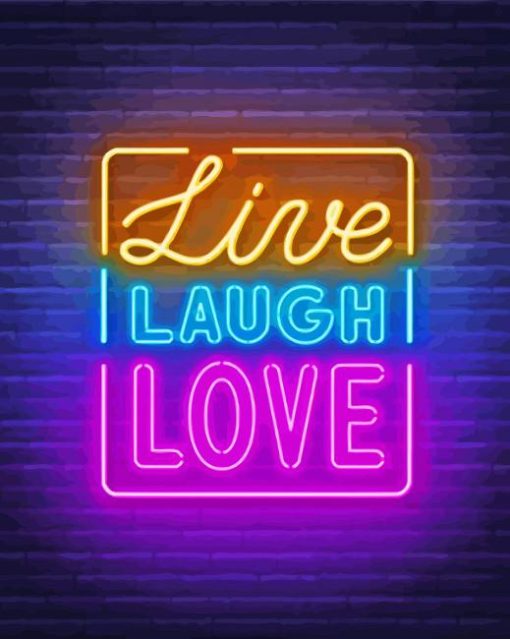 Neon Live Laugh Love Art Diamond Painting