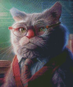 Nerdy Cat Diamond Paintings