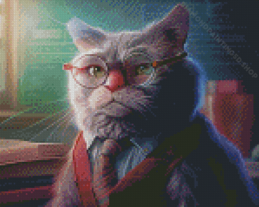 Nerdy Cat Diamond Paintings