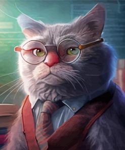 Nerdy Cat Diamond Painting