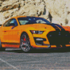 Orange Mustang Shelby GT500 Car Diamond Paintings