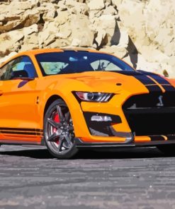 Orange Mustang Shelby GT500 Car Diamond Painting