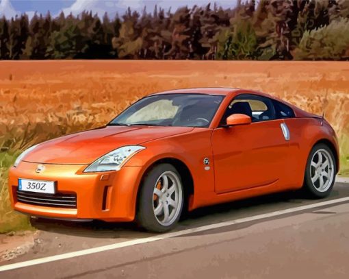 Orange Nissan 350Z Diamond Painting