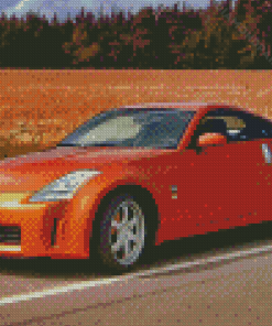 Orange Nissan 350Z Diamond Paintings