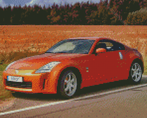 Orange Nissan 350Z Diamond Paintings