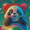 Panda And Bubble Diamond Paintings