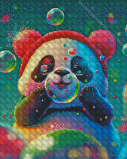 Panda And Bubble Diamond Paintings