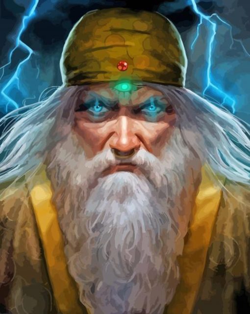 Powerful Mad Old Man Face Diamond Painting