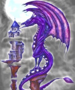 Purple Dangerous Mythical Dragon Diamond Painting