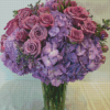 Purple Roses And Hydrangea Vase Diamond Paintings