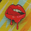 Red Graffiti Lips Diamond Paintings