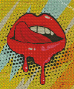 Red Graffiti Lips Diamond Paintings