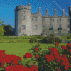 Red Flowers Kilkenny Castle Diamond Paintings