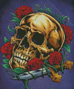 Skull With Roses Diamond Paintings